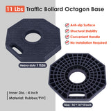 T-Top Delineator Post with Heavy Duty Rubber Base , 4+4Inch ASTM Type IV Reflective Tape