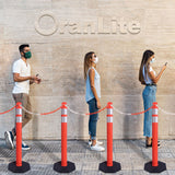 T-Top Delineator Post with Heavy Duty Rubber Base , 4+4Inch ASTM Type IV Reflective Tape