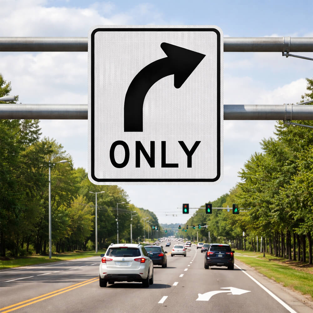 Right Turn Only Sign