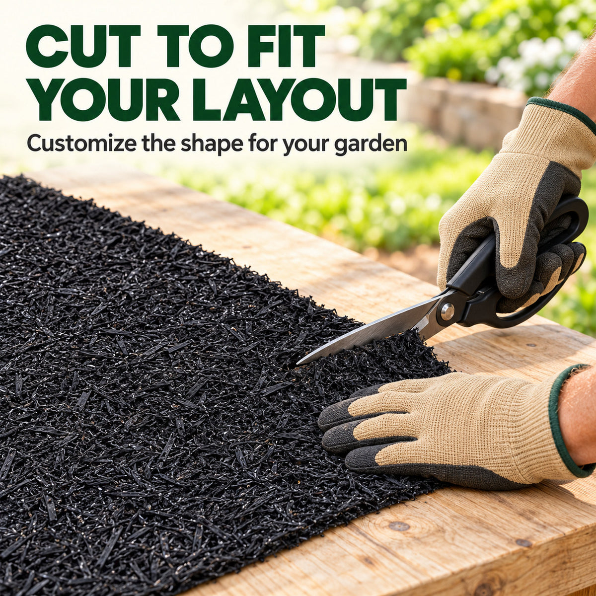 6 x 2 ft Recycled Rubber Mulch Mat Roll for Garden Landscaping