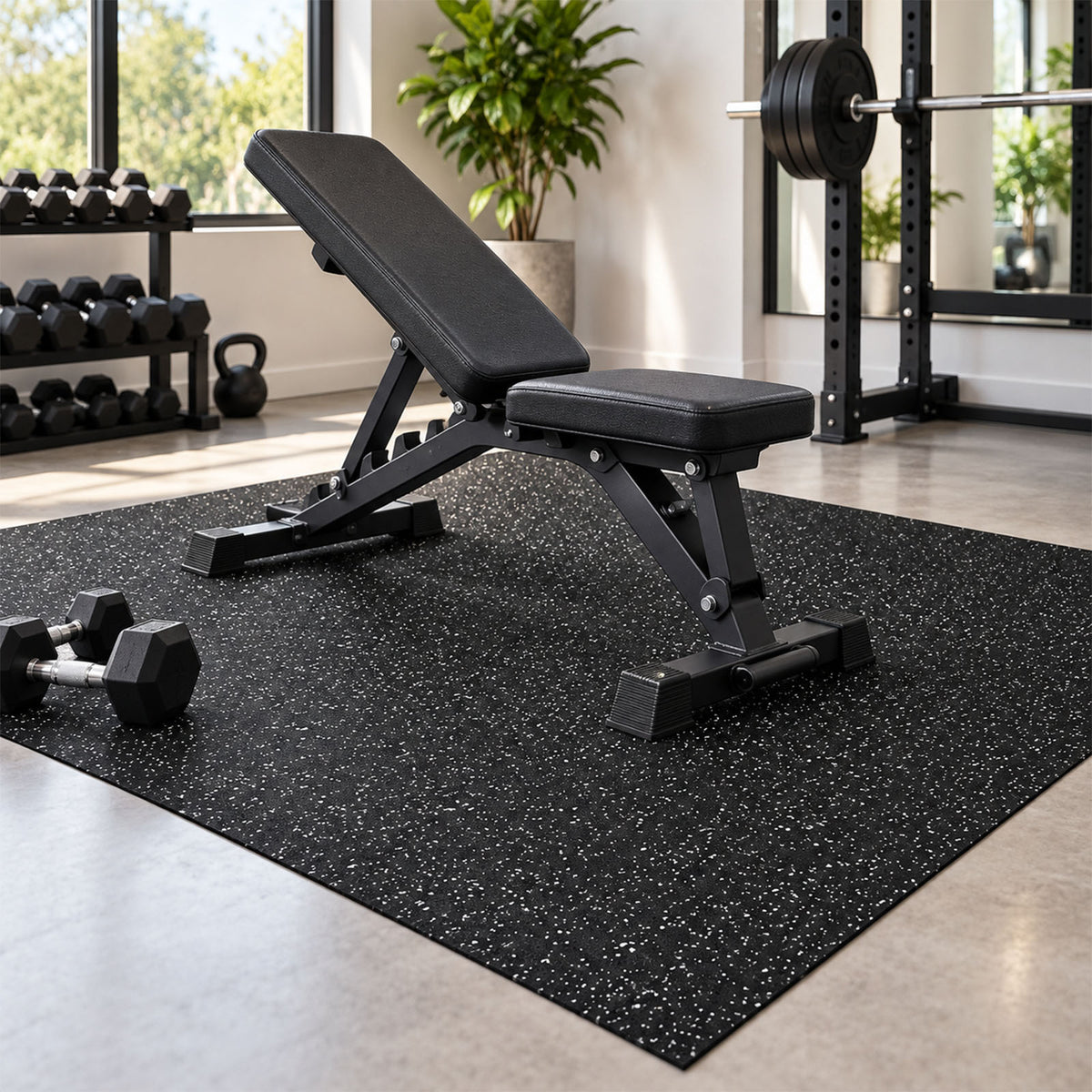 Premium Rubber Gym Flooring Mats – Eco-Friendly EPDM Fleck, Non-Slip Shock-Absorbing Floor Protection