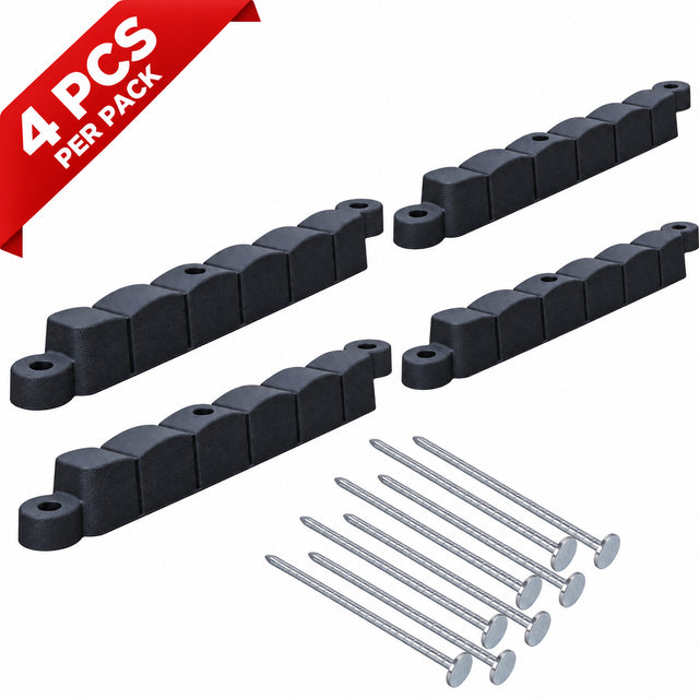 4-piece rubber landscape edging set with 4 PCS per pack quantity badge