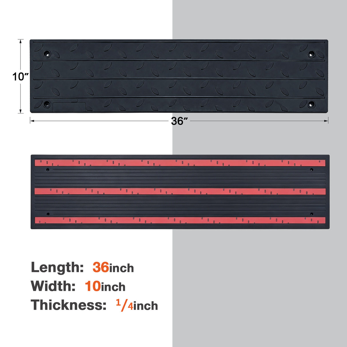 Non Slip Rubber Stair Treads – Peel & Stick or Screw Mount