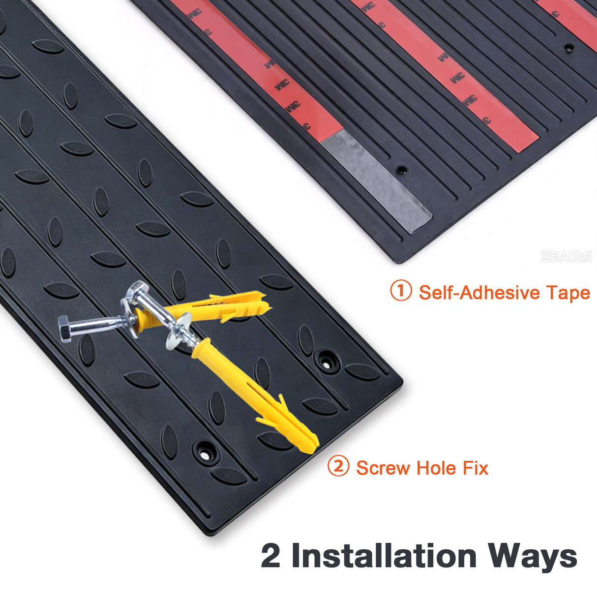 Non Slip Rubber Stair Treads – Peel & Stick or Screw Mount