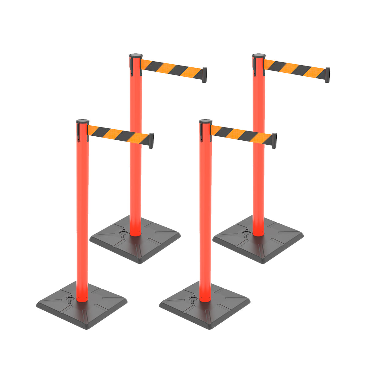10ft Retractable Belt Stanchion Barrier - side angle