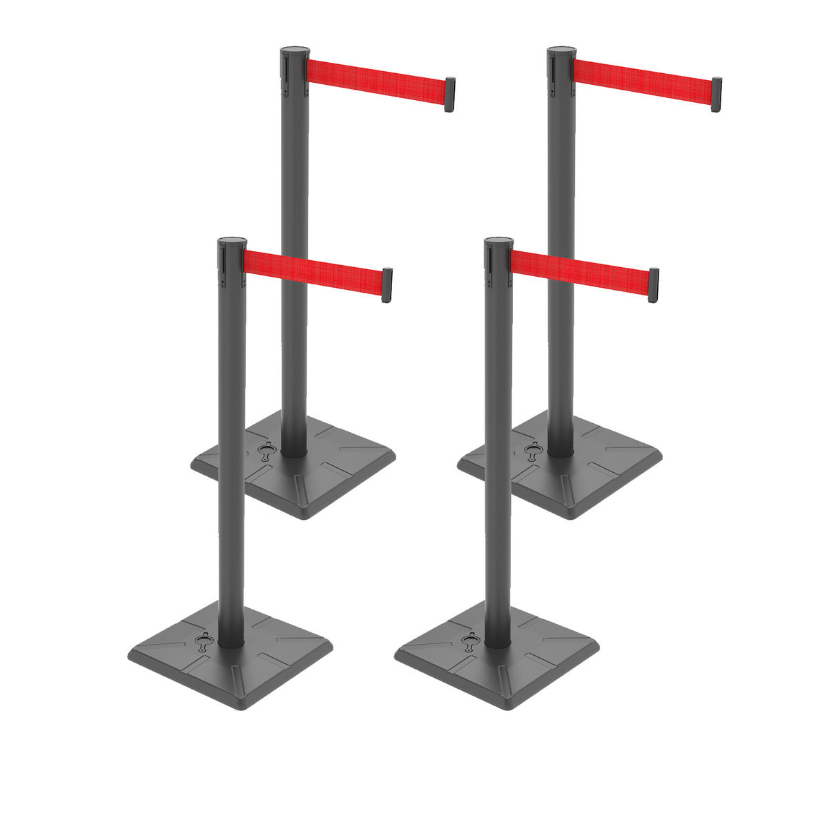 10ft Retractable Belt Stanchion Barrier - top-down view