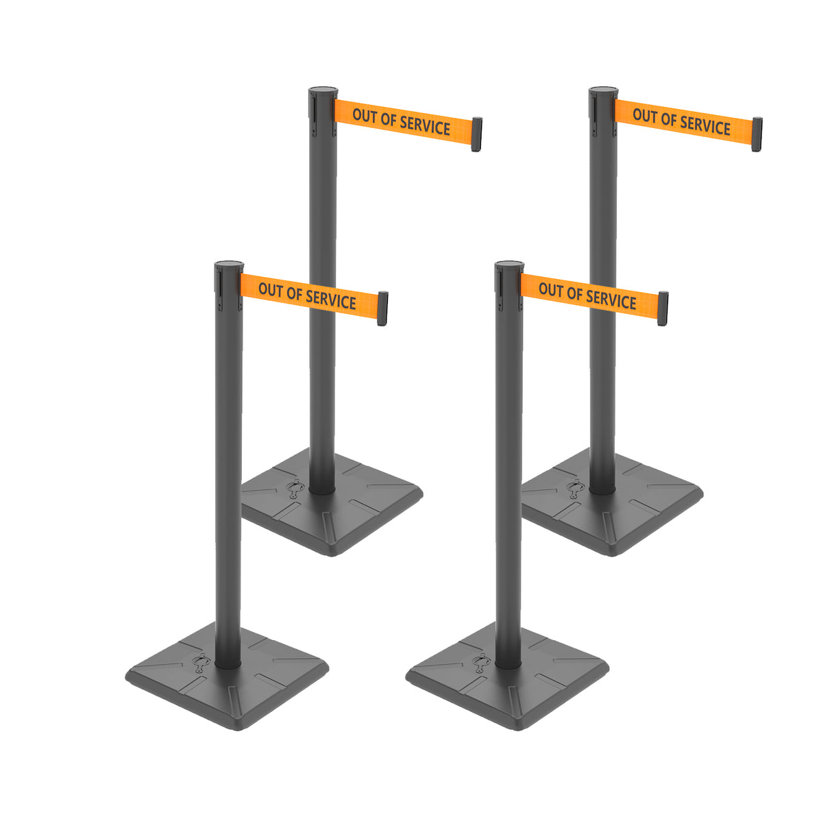 10ft Retractable Belt Stanchion Barrier - side angle