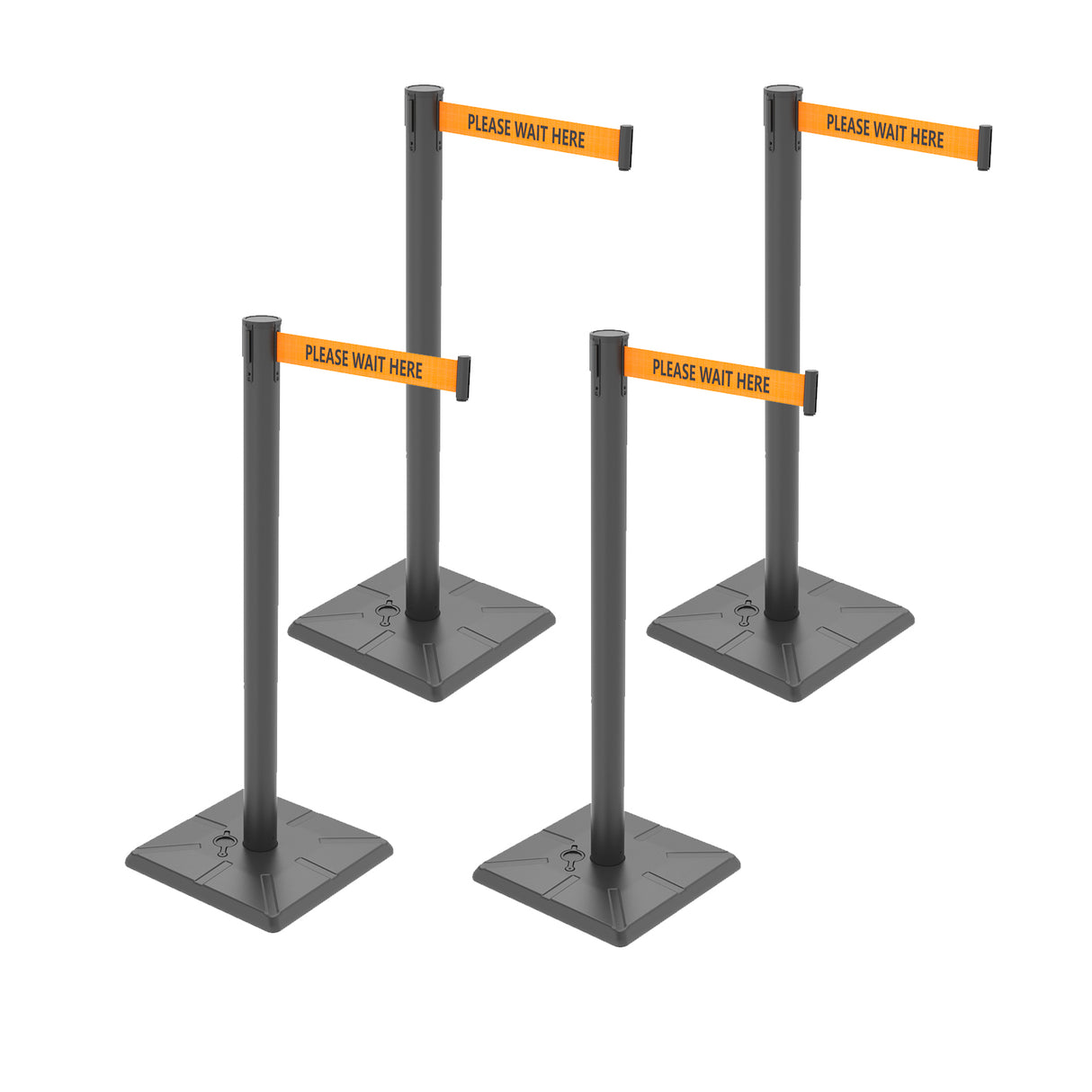 10ft Retractable Belt Stanchion Barrier - front view
