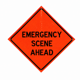 48 inch orange reflective roll-up sign - Emergency Scene Ahead
