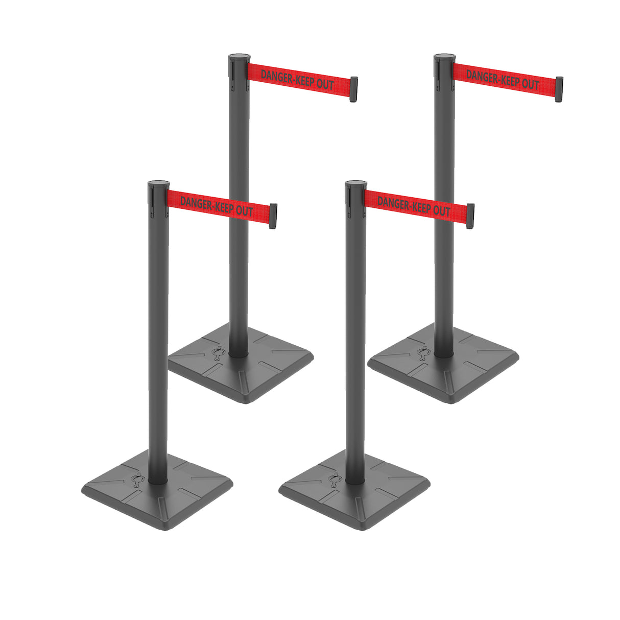 10ft Retractable Belt Stanchion Barrier - full setup