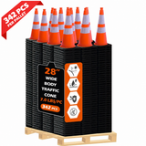 OranLite wide body traffic cones, 342 pieces per pallet