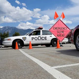48" Reflective Pink Vinyl Roll-Up Sign | Durable & Weather-Resistant | Ideal for Traffic Control, Roadwork, Construction Zones, and Safety Warnings | Portable & Easy to Store