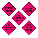48" Reflective Pink Vinyl Roll-Up Sign | Durable & Weather-Resistant | Ideal for Traffic Control, Roadwork, Construction Zones, and Safety Warnings | Portable & Easy to Store