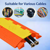 Orange polyurethane cable protector for various cables