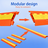 Orange polyurethane cable protector detail