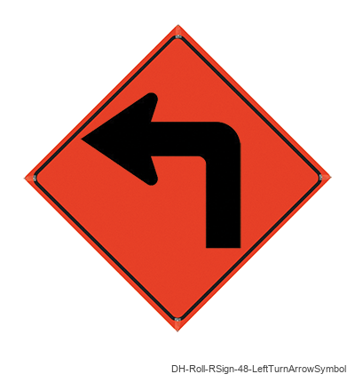 Left Turn Arrow (Symbol) - DH-Roll-RSign-48-LeftTurnArrowSymbol