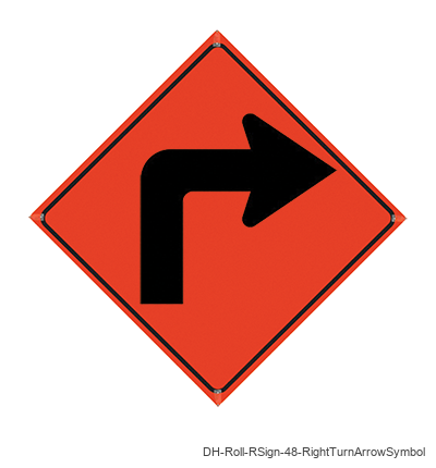 Right Turn Arrow (Symbol) - DH-Roll-RSign-48-RightTurnArrowSymbol