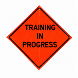 48 inch orange reflective roll-up sign - Training In Progress